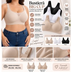 Bustieră damă Big Cup fără sârmă și fără cusături – confort și susținere