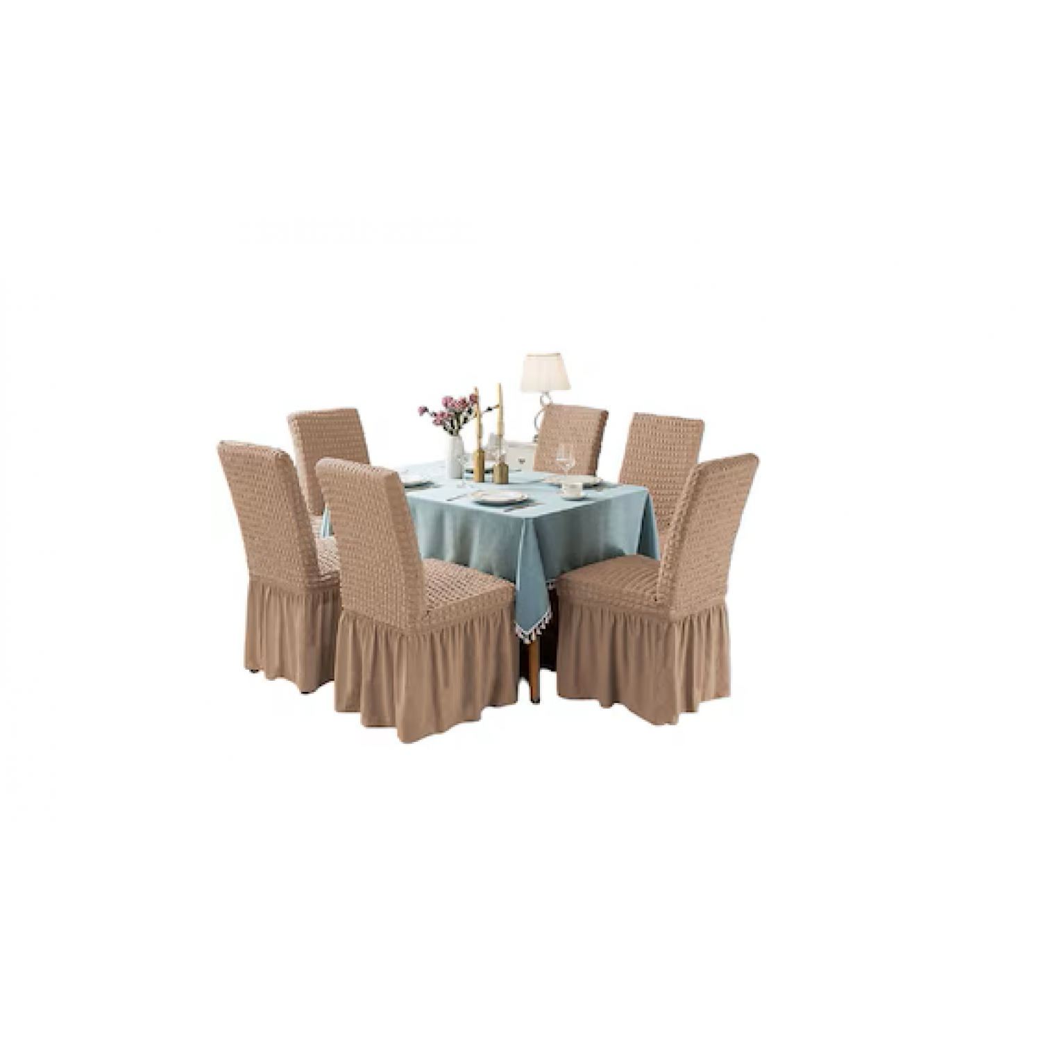 Set 6 x Husa pentru scaun cu volanase Seturi produse
