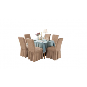 Set 6 x Husa pentru scaun cu volanase
