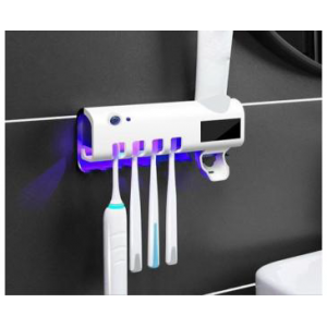 Dozator Pasta De Dinti + Suport Periute Cu Functie de sterilizare Antibacteriala si Lumina UV