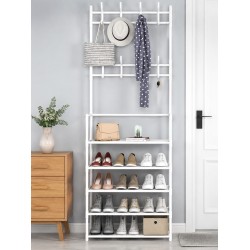 Cuier pentru Haine cu Suport pentru Pantofi, 5 Rafturi, 80 x 29.5 x 172 cm