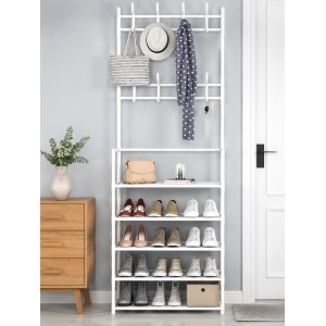 Cuier pentru Haine cu Suport pentru Pantofi, 5 Rafturi, 80 x 29.5 x 172 cm