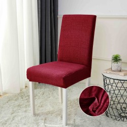 Huse de Scaun Elastice, Marime Universala, SET 6 BUC - BURGUNDY