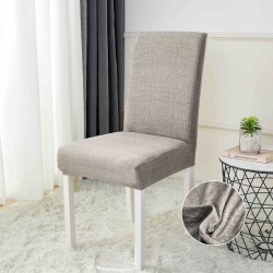 Huse de Scaun Elastice, Marime Universala, SET 6 BUC -  LIGHT GREY 