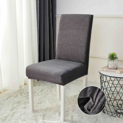 Huse de Scaun Elastice, Marime Universala, SET 6 BUC - DARK GREY