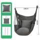 Hamac tip leagan suspendat pentru casa sau gradina, gri cu perne, 130x100cm, 150kg Pentru Casa