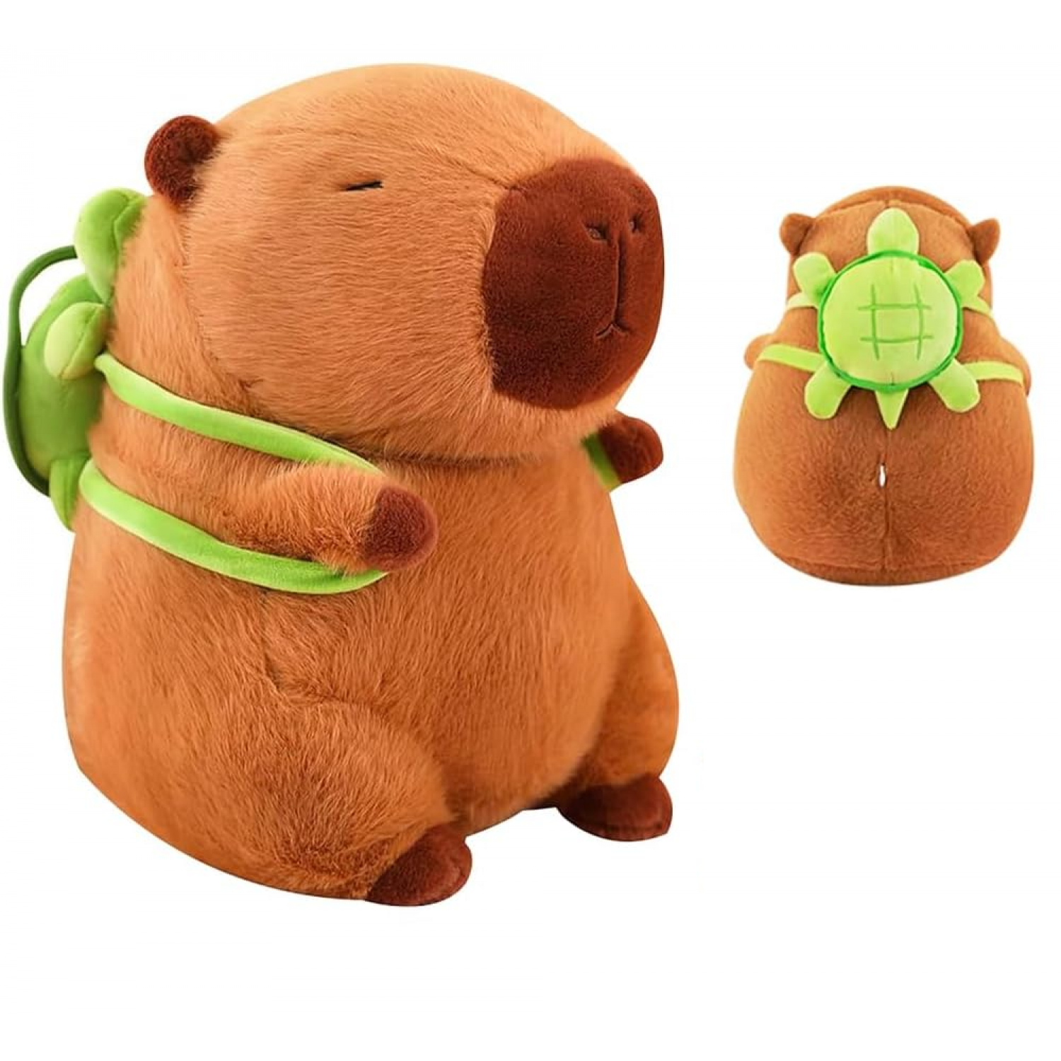 Jucarie de plus Capybara cu paturica, cu rucsac in forma de brosca testoasa, 45 cm Pentru Casa