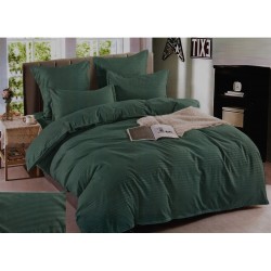  SET 6 Piese Lenjerie de pat din Damasc - pat dublu, culoare Verde