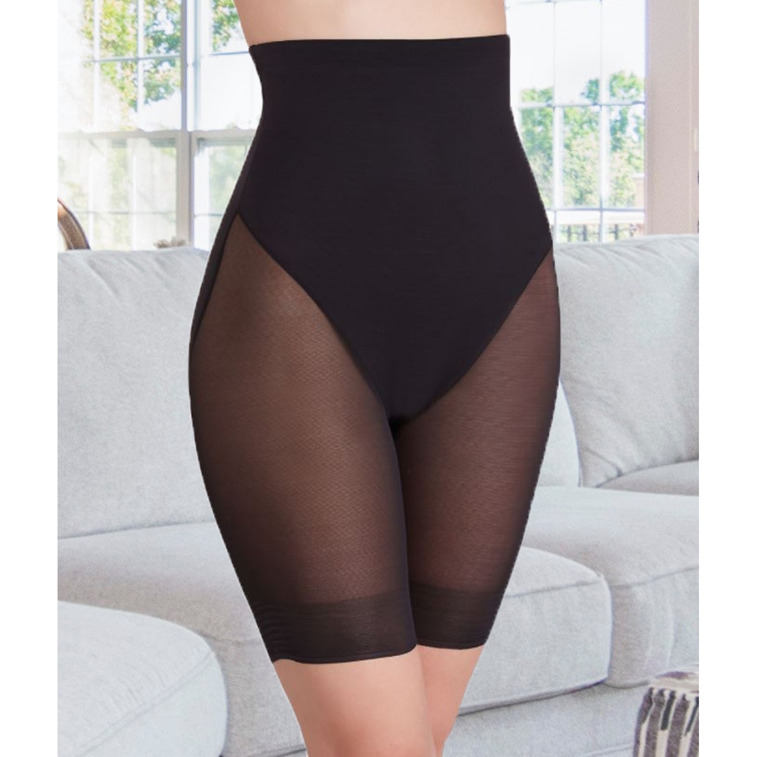 Pantalon modelator, cu banda silicon antialunecare si talie inalta Lenjerie Modelatoare