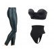 SET: Colanti vatuiti dama + Lenjerie modelatoare tanga/clasica + Sutien fara bretele, cu super push up Colanti