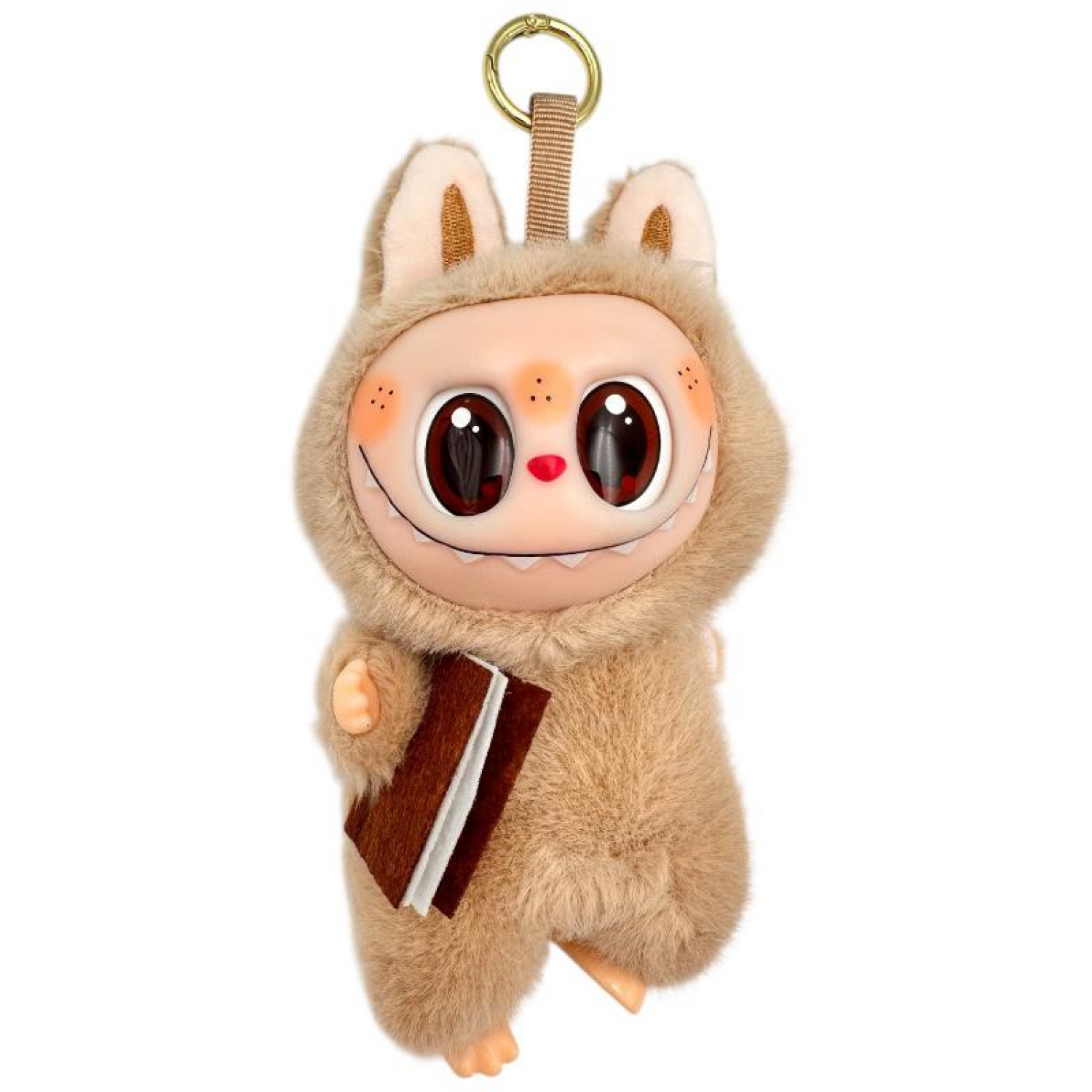 Breloc Jucarie Labubu 15cm model scolar, cu carte si ghiozdan - diverse culori Jocuri si jucarii pentru copii