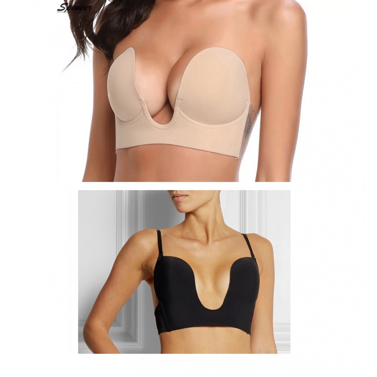 SET 2: Sutiene cu efect push-up si decolteu in forma de U (cu bretele si fara bretele) Seturi produse