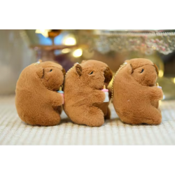 SET 3 BUC Breloc Capybara cu biberon, 12 cm