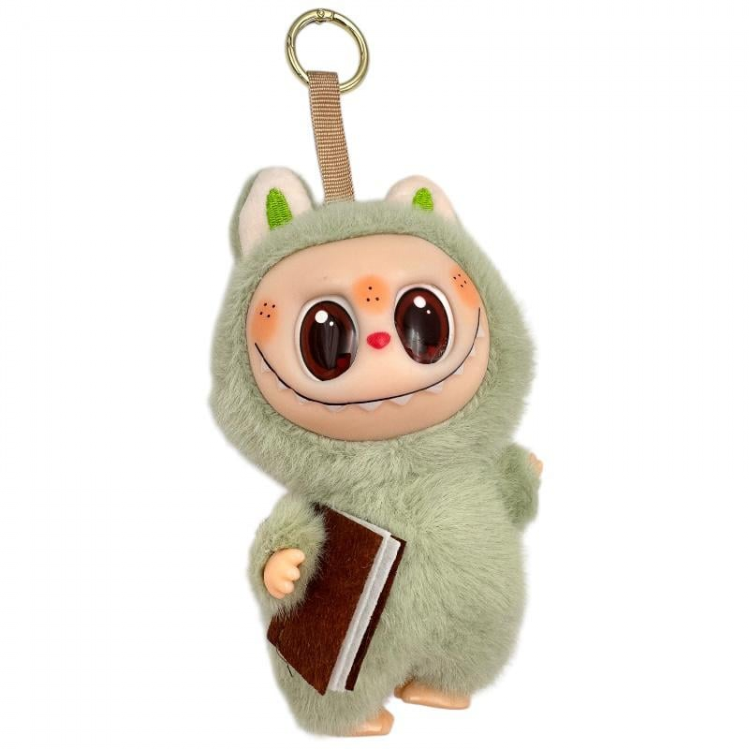 Breloc Jucarie Labubu 15cm model scolar, cu carte si ghiozdan - diverse culori Jocuri si jucarii pentru copii