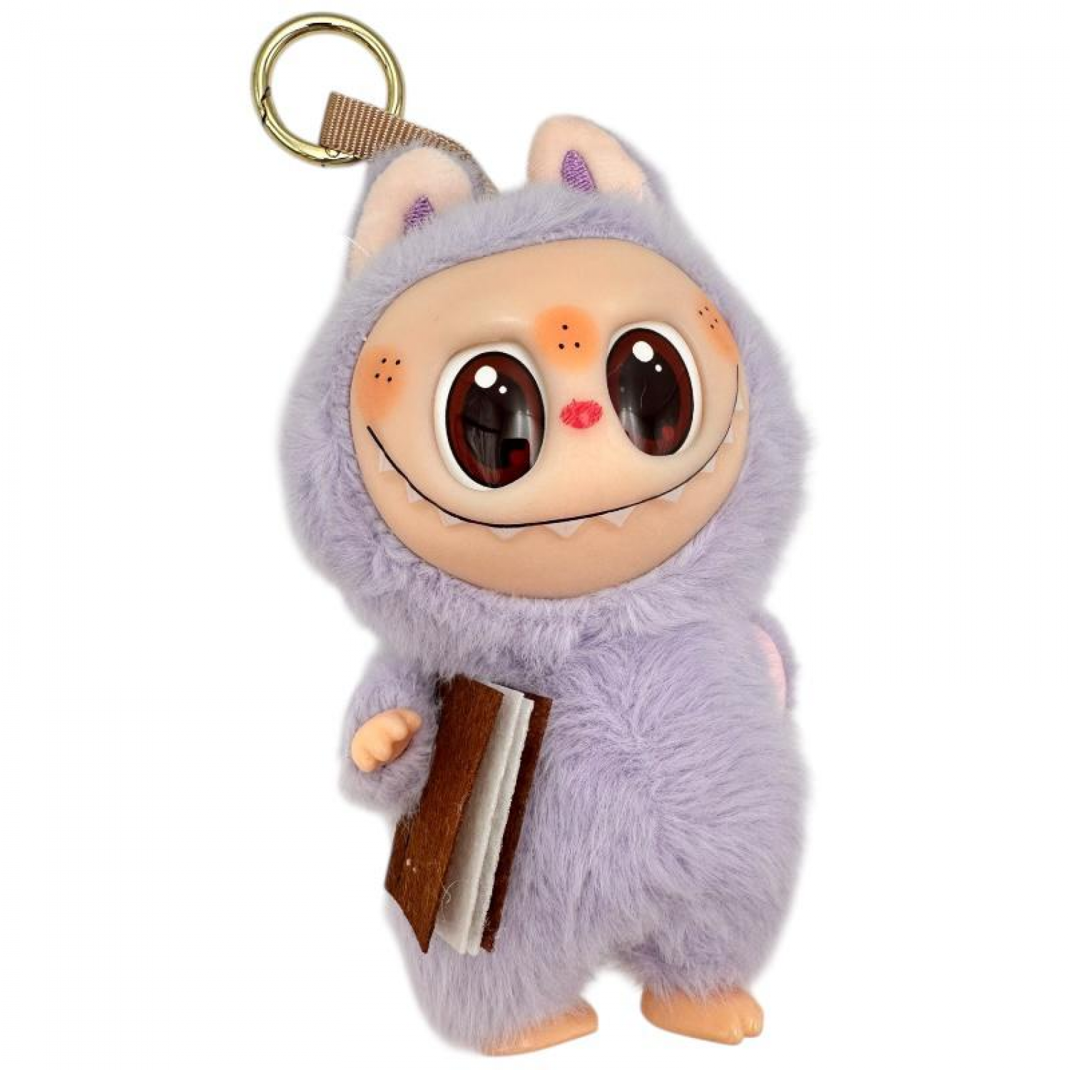 Breloc Jucarie Labubu 15cm model scolar, cu carte si ghiozdan - diverse culori Jocuri si jucarii pentru copii