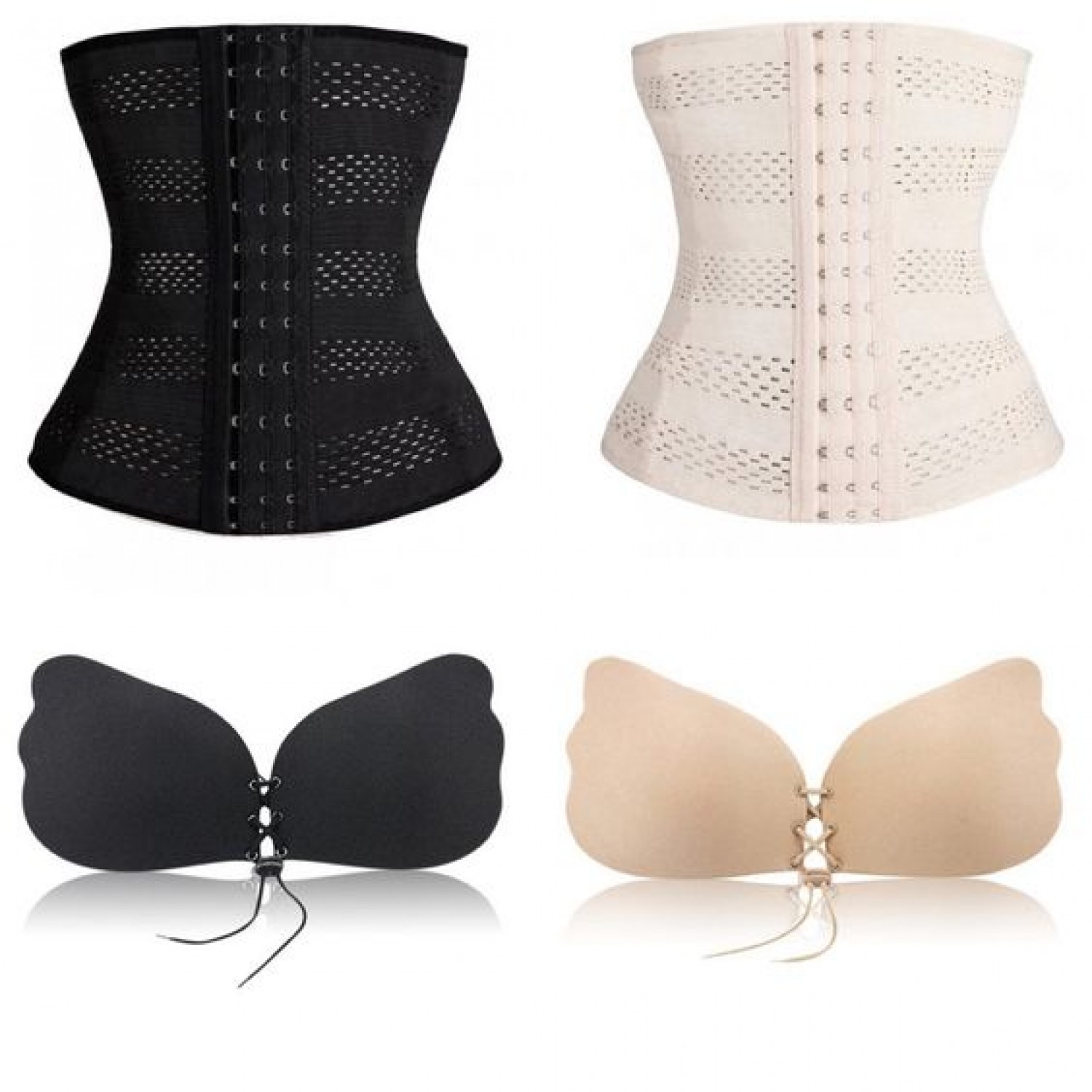 SET: Centura cu prindere mos si baba + Sutien autoadeziv cu snur si efect de push up Seturi produse