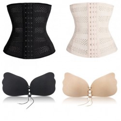 SET: Centura cu prindere mos si baba + Sutien autoadeziv cu snur si efect de push up