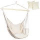 Hamac tip leagan suspendat pentru casa sau gradina, alb cu perne, 130x100cm, 150kg Pentru Casa