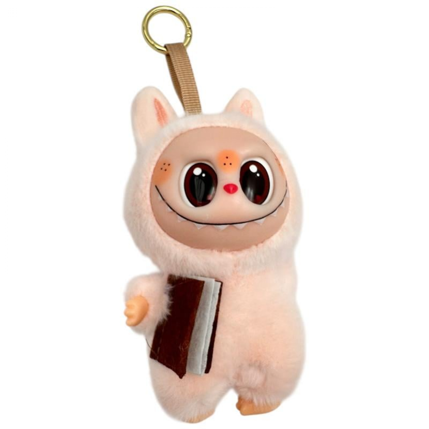 Breloc Jucarie Labubu 15cm model scolar, cu carte si ghiozdan - diverse culori Jocuri si jucarii pentru copii