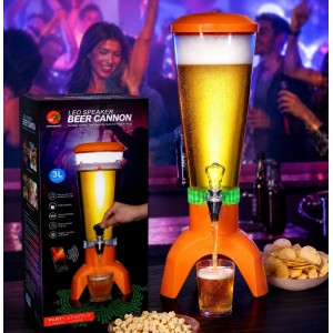 Dozator Bauturi LED cu Boxa Bluetooth – Beer Cannon 3L