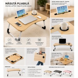 Masuta Pliabila Suport Laptop/Tableta/Mic Dejun