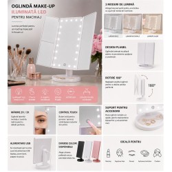 Oglinda make-up iluminata LED pentru machiaj
