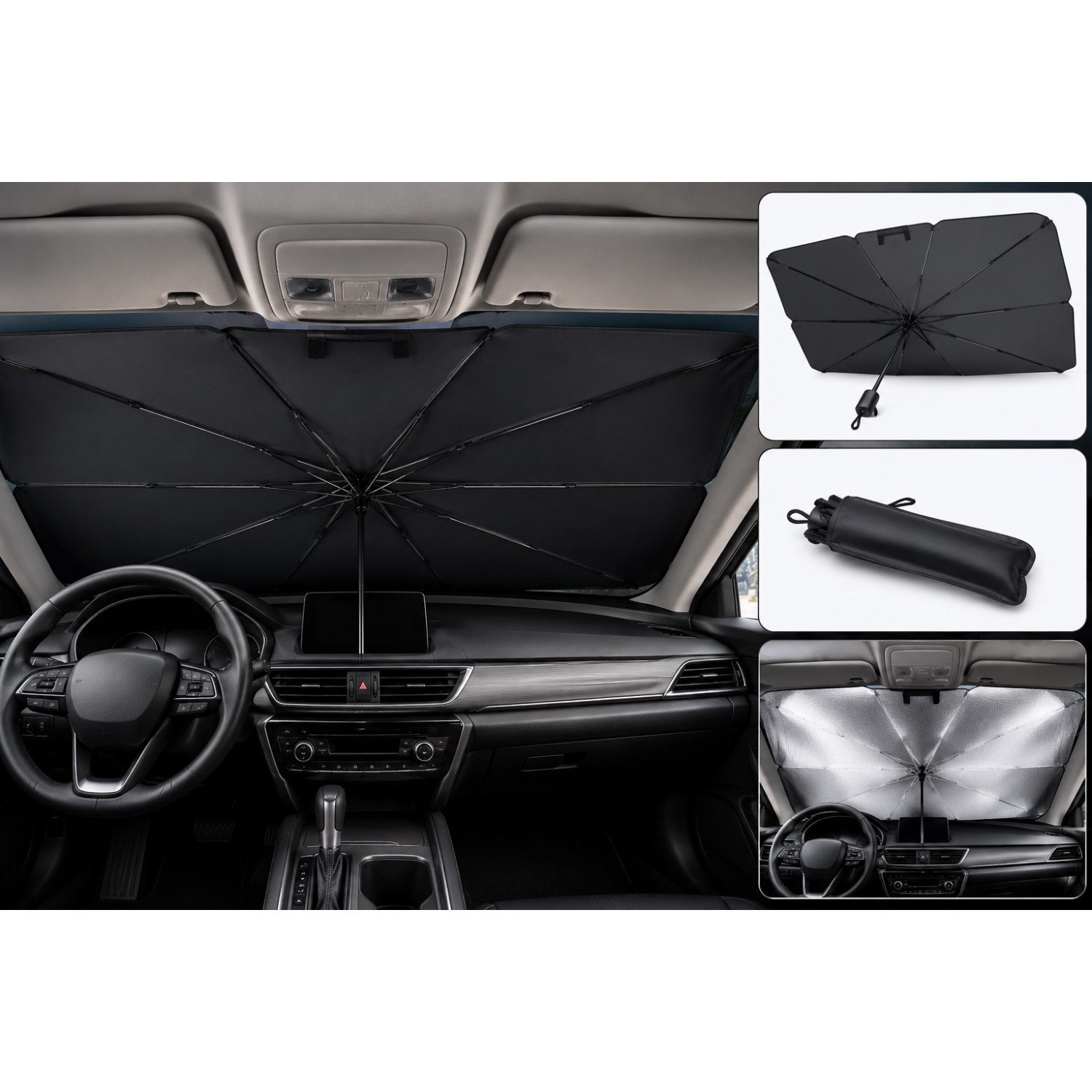 Parasolar Auto Pliabil, pentru Masina, in Forma de Umbrela SUMMER SALE
